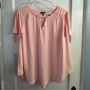 Torrid Light Pink Flutter Sleeve Blouse